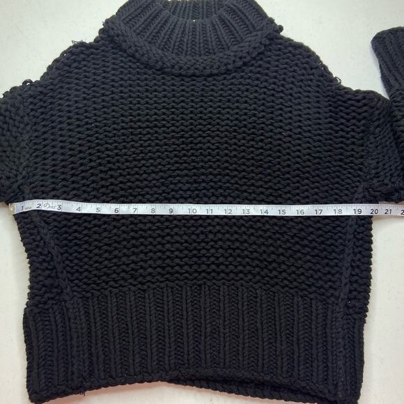 Free People Dolman Sweater Women's X-Small Black Chunky Mock Neck Comfy Cozy - Picture 9 of 14